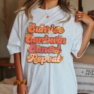 Sunrise Sunburn Country Concert Western Retro Crewneck T-Shirt
